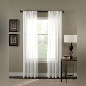 Exclusive Home Premium Quality Rod Pocket Panels, Set of 2, White, Belgian, New